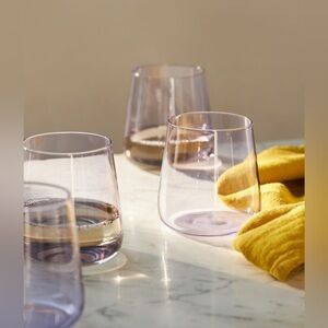 Anthropologie Morgan Stemless Wind Glasses Set of 2 in Lilac